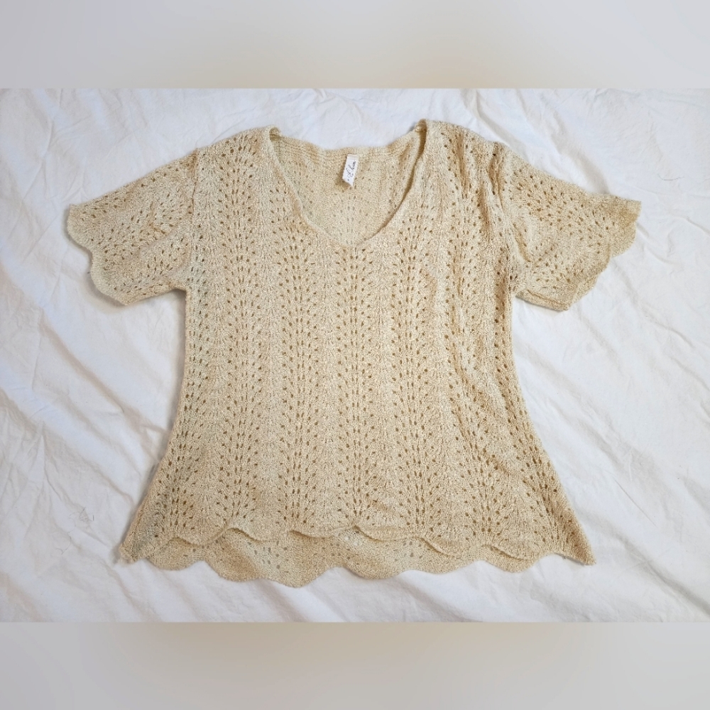 L LOVE knit sheer shirt